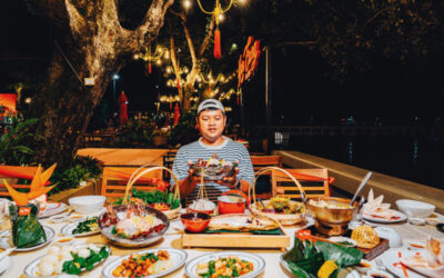 Seafood dinner with ocean view